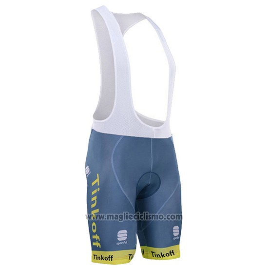 2016 Abbigliamento Ciclismo Tinkoff Lider Giallo e Bianco Manica Corta e Salopette